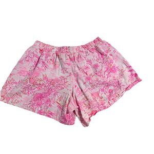 Lilly Pulitzer Medium Peony Pink SEASIDE SCENE OCEAN VIEW SHORTS Pull-On